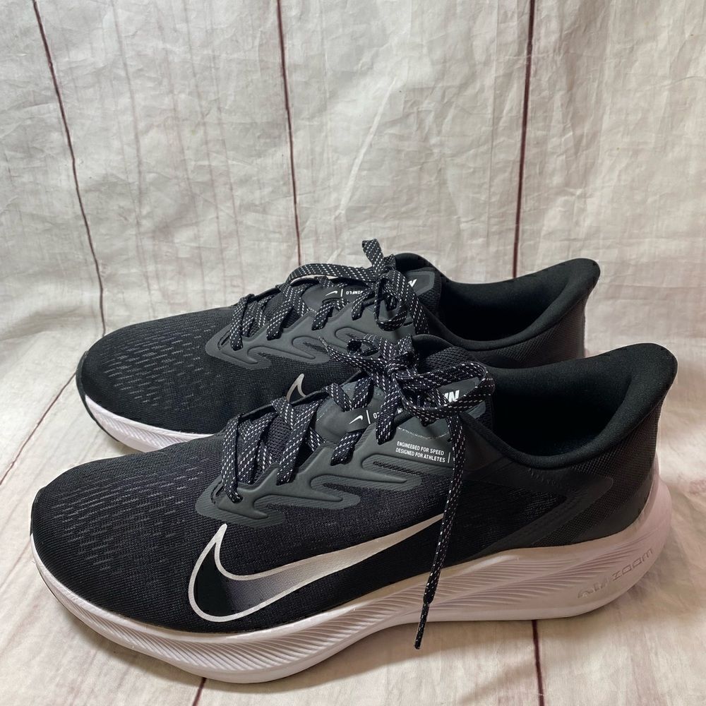 Nike Zoom Winflo 7 Running Shoes | Cj0302 | Black/White/Anthracite - Picture 3 of 10